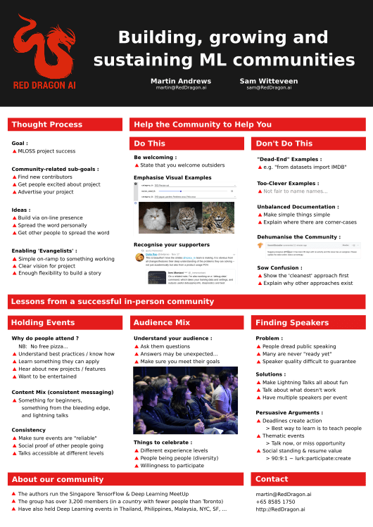 Building, growing and sustaining ML communities - poster